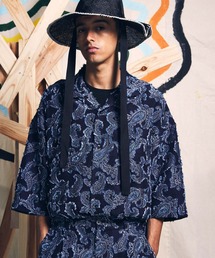《ユニセックスアイテム》ペイズリーカットジャガードプライムオーバーオープンカラーショートスリーブシャツ【MAISON SPECIAL/メゾンスペシャル】■セットアップ対応■