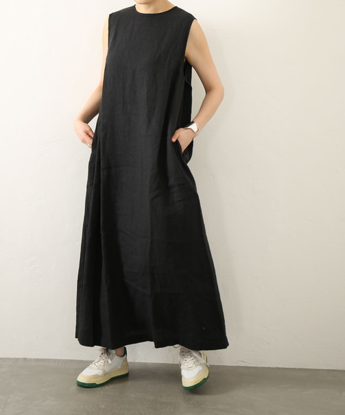 JOURNAL STANDARD LUXE(ジャーナルスタンダード ラックス)の「リネンキャンバスノースリーブワンピース(ワンピース・レディース・ブラック/レッド・FREE)」の7枚目の写真