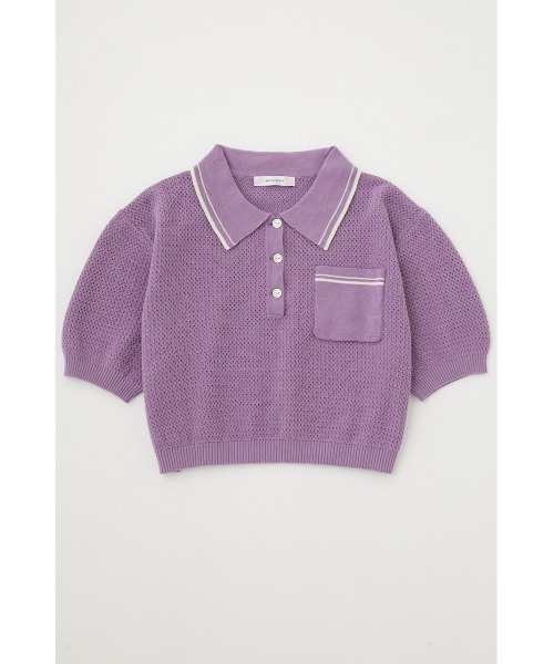 MOUSSY（マウジー）の「MARINE CROPPED KNIT トップス（ニット