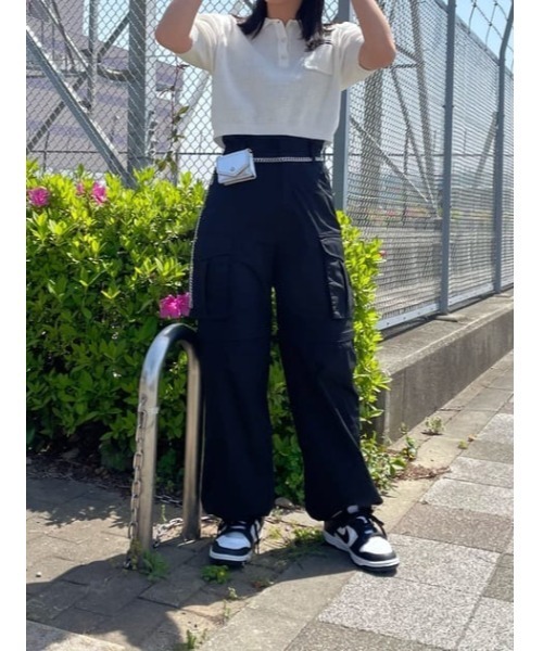 MOUSSY（マウジー）の「MARINE CROPPED KNIT トップス（ニット/セーター・レディース・ホワイト/ネイビー/パープル/ライトブルー・FREE）」の19枚目の写真