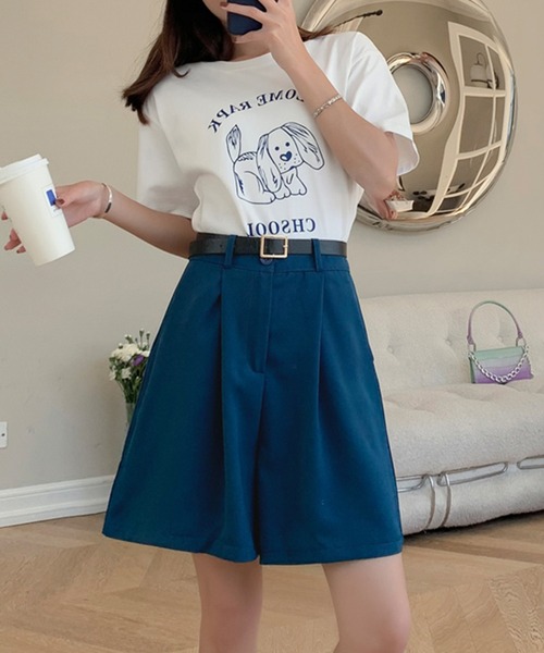 DAY CLOSET（デイ クローゼット）の「レディース フレアハーフタックパンツ（その他パンツ・レディース・ラベンダー/ブラック/ブルー系その他/ライトベージュ/ダークブラウン/ブラウン系その他・M/XL/S/L）」の17枚目の写真