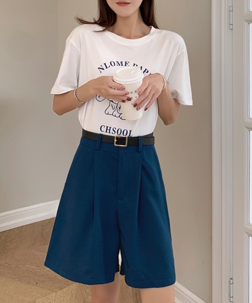 DAY CLOSET（デイ クローゼット）の「レディース フレアハーフタックパンツ（その他パンツ・レディース・ラベンダー/ブラック/ブルー系その他/ライトベージュ/ダークブラウン/ブラウン系その他・M/XL/S/L）」の18枚目の写真