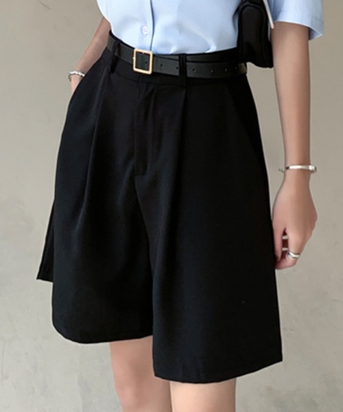 DAY CLOSET（デイ クローゼット）の「レディース フレアハーフタックパンツ（その他パンツ・レディース・ラベンダー/ブラック/ブルー系その他/ライトベージュ/ダークブラウン/ブラウン系その他・M/XL/S/L）」の9枚目の写真