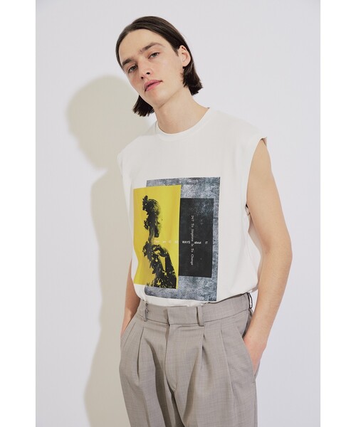 tk.TAKEO KIKUCHI（ティーケータケオキクチ）の「◆ネガポートレートタンクトップ（タンクトップ・メンズ・ホワイト/ブラック・02/03）」の2枚目の写真