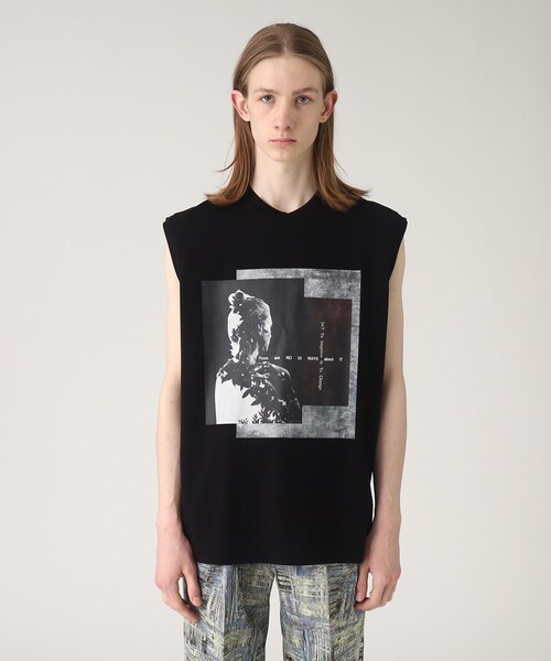 tk.TAKEO KIKUCHI（ティーケータケオキクチ）の「◆ネガポートレートタンクトップ（タンクトップ・メンズ・ホワイト/ブラック・02/03）」の4枚目の写真