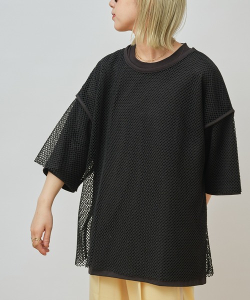 CIAOPANIC TYPY（チャオパニックティピー）の「メッシュアンサンブルTee（Tシャツ/カットソー・メンズ・ブラック/サックスブルー/ベージュ・MEDIUM/LARGE）」の13枚目の写真