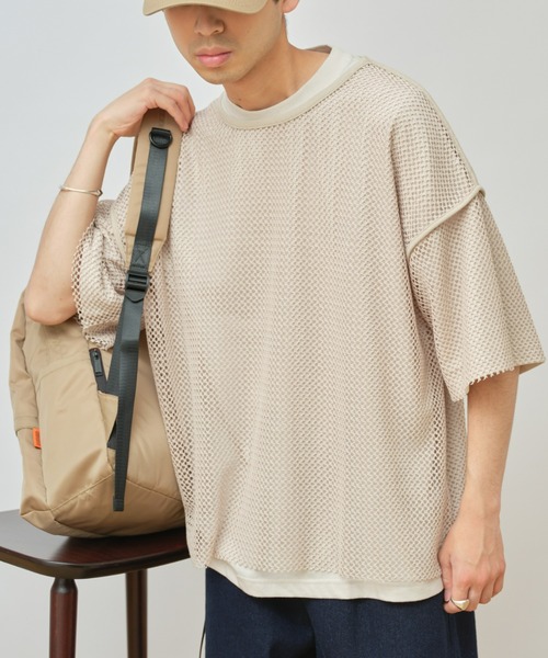 CIAOPANIC TYPY（チャオパニックティピー）の「メッシュアンサンブルTee（Tシャツ/カットソー・メンズ・ブラック/サックスブルー/ベージュ・MEDIUM/LARGE）」の17枚目の写真