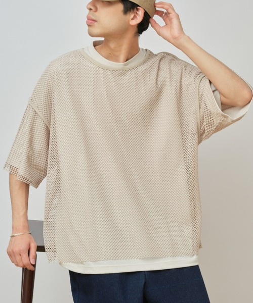 CIAOPANIC TYPY（チャオパニックティピー）の「メッシュアンサンブルTee（Tシャツ/カットソー・メンズ・ブラック/サックスブルー/ベージュ・MEDIUM/LARGE）」の19枚目の写真