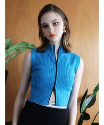 EVRIS | ジップデザインノースリーブニット(タンクトップ)