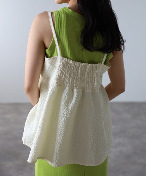 Bonjour Sagan（ボンジュールサガン）の「ふくれジャガードビスチェキャミソール（キャミソール・レディース・ブラック/アイボリー・FREE）」の12枚目の写真