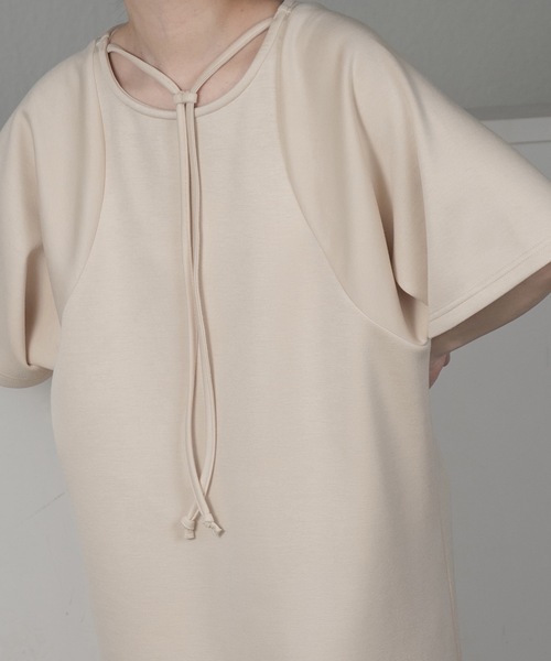 lawgy(ラウジー)の「tiered neck design op(ワンピース・レディース・ベージュ/ブラック・FREE)」の19枚目の写真