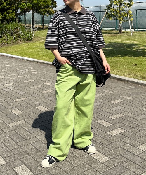 sedacle(セダクル)の「レトロマルチボーダーポロ(ポロシャツ・メンズ・ブラウン/ブラック/グリーン・LARGE/MEDIUM)」の7枚目の写真