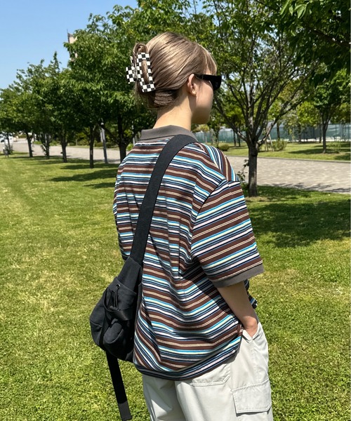 sedacle(セダクル)の「レトロマルチボーダーポロ(ポロシャツ・メンズ・ブラウン/ブラック/グリーン・LARGE/MEDIUM)」の12枚目の写真