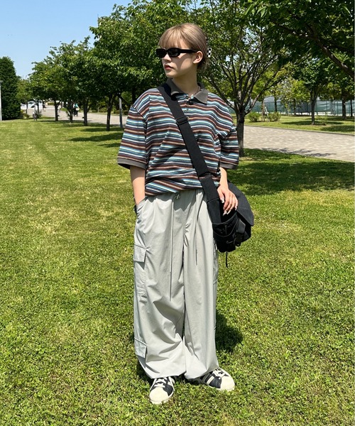 sedacle(セダクル)の「レトロマルチボーダーポロ(ポロシャツ・メンズ・ブラウン/ブラック/グリーン・LARGE/MEDIUM)」の14枚目の写真