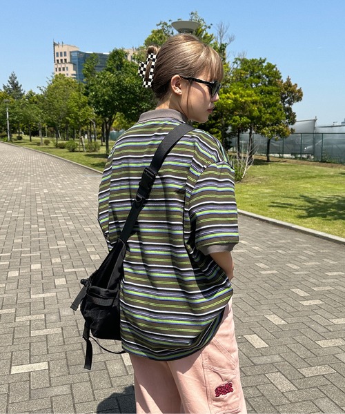 sedacle(セダクル)の「レトロマルチボーダーポロ(ポロシャツ・メンズ・ブラウン/ブラック/グリーン・LARGE/MEDIUM)」の15枚目の写真