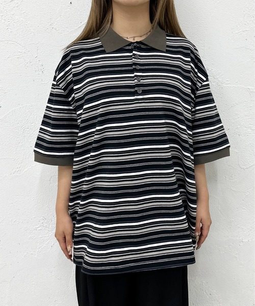 sedacle(セダクル)の「レトロマルチボーダーポロ(ポロシャツ・メンズ・ブラウン/ブラック/グリーン・LARGE/MEDIUM)」の21枚目の写真