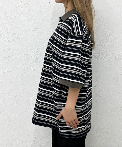 sedacle(セダクル)の「レトロマルチボーダーポロ(ポロシャツ・メンズ・ブラウン/ブラック/グリーン・LARGE/MEDIUM)」の22枚目の写真