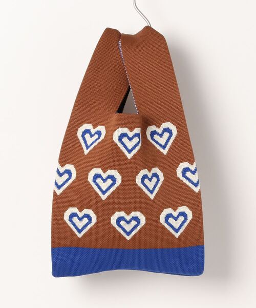 Fun & Daily(ファンアンドデイリー)の「レトロハートマルシェバッグ(ハンドバッグ・レディース・グリーン/ブラウン・FREE)」の2枚目の写真