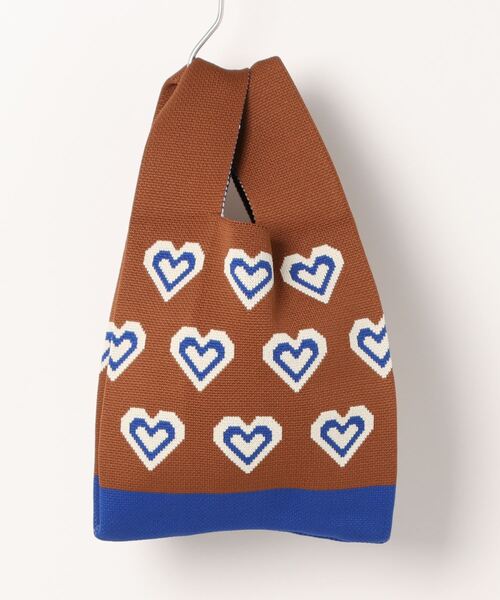 Fun & Daily(ファンアンドデイリー)の「レトロハートマルシェバッグ(ハンドバッグ・レディース・グリーン/ブラウン・FREE)」の3枚目の写真