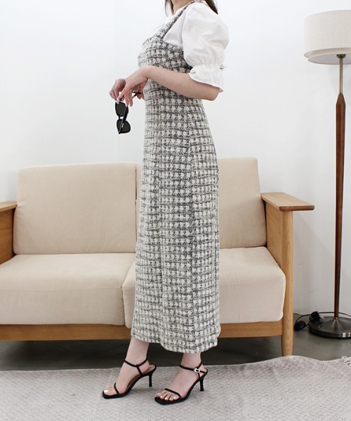 MODE ROBE(モードローブ)の「トップスセットツイードジャンパースカート(ジャンパースカート・レディース・ブラック/ピンク・FREE)」の8枚目の写真