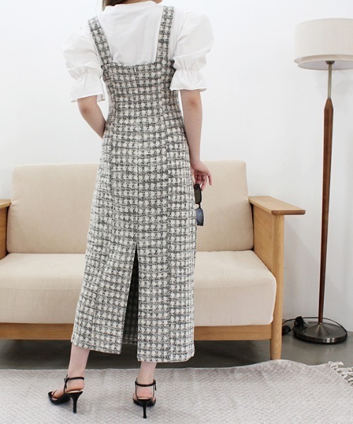 MODE ROBE(モードローブ)の「トップスセットツイードジャンパースカート(ジャンパースカート・レディース・ブラック/ピンク・FREE)」の10枚目の写真