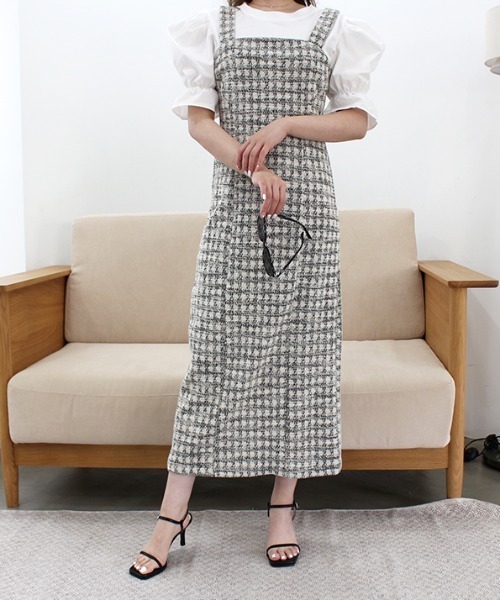 MODE ROBE(モードローブ)の「トップスセットツイードジャンパースカート(ジャンパースカート・レディース・ブラック/ピンク・FREE)」の11枚目の写真