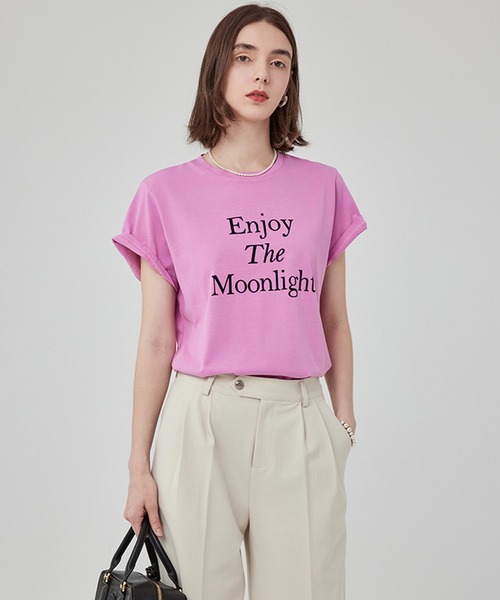 Fano Studios(ファノ ストゥディオズ)の「フレンチスリーブラウンドネックレタリングTシャツ FX23S268【Fano Studios】(Tシャツ/カットソー・レディース・グレー/ピンク・M/S)」の7枚目の写真