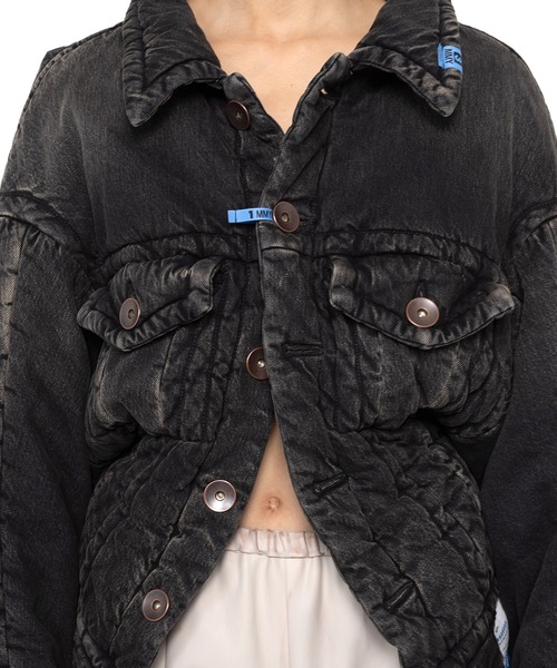 セール】Cropped Padded Denim Jacket（デニムジャケット