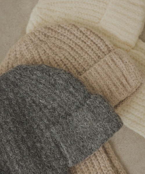 rectangle（レクタングル）の「フライトビーニー/ フライトニットキャップ（ニットキャップ/ビーニー・レディース・チャコールグレー/ベージュ/アイボリー・FREE）」の9枚目の写真