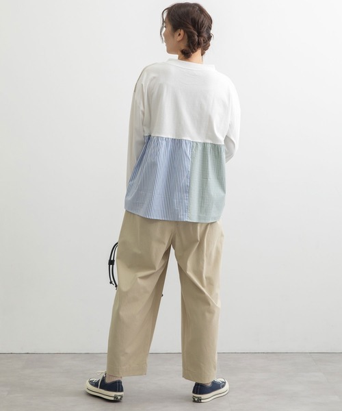 POU DOU DOU（プードゥドゥ）の「パッチワークギャザートップス（Tシャツ/カットソー・レディース・ブラック/スミクロ/オフホワイト・3）」の17枚目の写真