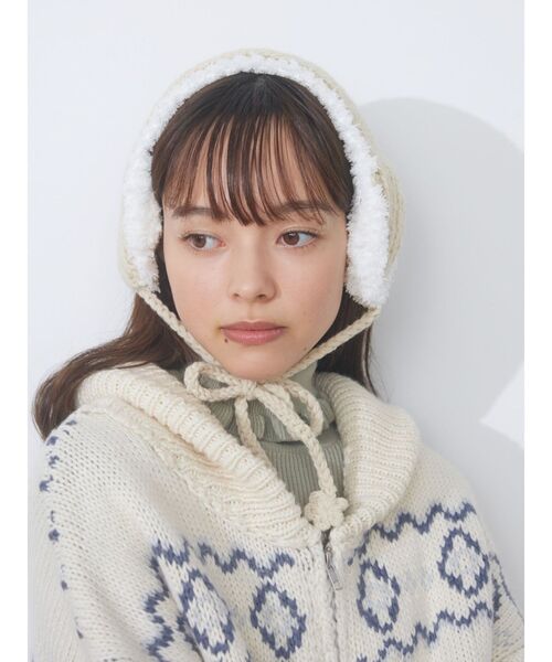 merry jenny(メリージェニー)の「おはなイヤーマフ(イヤーマフ・レディース・ブラック/ベージュ/ピンク・FREE)」の7枚目の写真