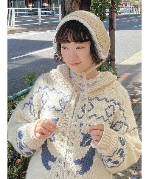 merry jenny(メリージェニー)の「おはなイヤーマフ(イヤーマフ・レディース・ブラック/ベージュ/ピンク・FREE)」の14枚目の写真