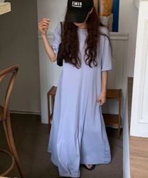 5分袖フレアワンピース