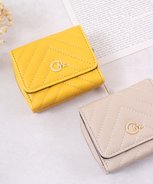 CECIL McBEE（セシルマクビー）の「QUILT　WALLET　ミニウォレット（財布・レディース・ベージュ/ブラック/イエロー・F）」の3枚目の写真