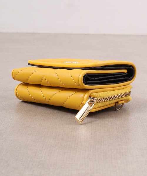 CECIL McBEE（セシルマクビー）の「QUILT　WALLET　ミニウォレット（財布・レディース・ベージュ/ブラック/イエロー・F）」の6枚目の写真