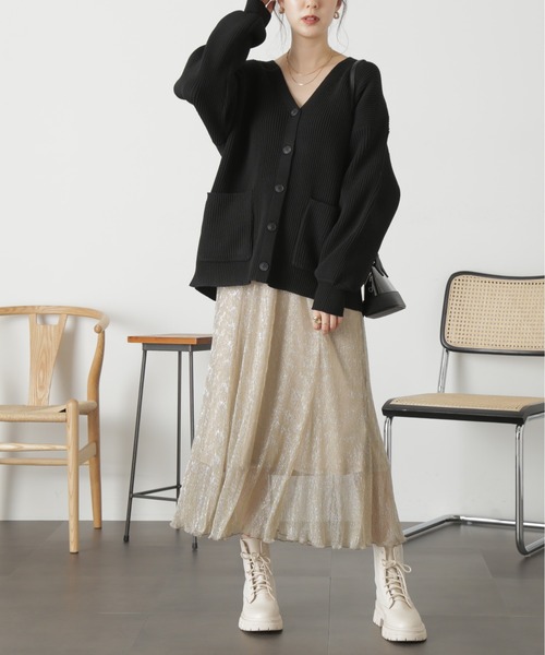 FREE'S MART（フリーズマート）の「◆［洗える］マシンウォッシャブエコルミドル丈カーディガン（カーディガン/ボレロ・レディース・ブラック/ピンク/ブルー/オフホワイト・FREE）」の11枚目の写真