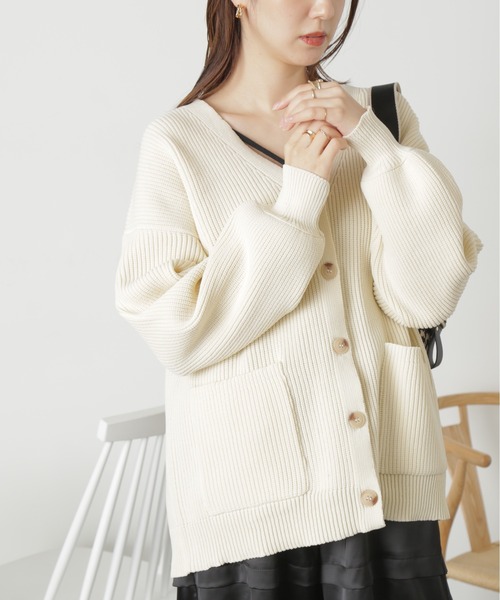 FREE'S MART（フリーズマート）の「◆［洗える］マシンウォッシャブエコルミドル丈カーディガン（カーディガン/ボレロ・レディース・ブラック/ピンク/ブルー/オフホワイト・FREE）」の12枚目の写真