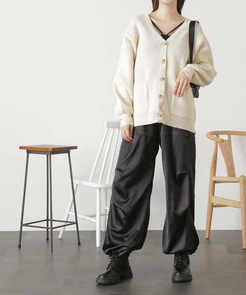 FREE'S MART（フリーズマート）の「◆［洗える］マシンウォッシャブエコルミドル丈カーディガン（カーディガン/ボレロ・レディース・ブラック/ピンク/ブルー/オフホワイト・FREE）」の14枚目の写真