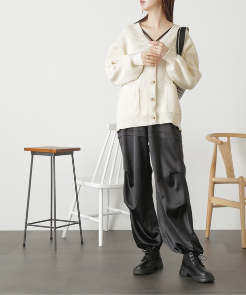 FREE'S MART（フリーズマート）の「◆［洗える］マシンウォッシャブエコルミドル丈カーディガン（カーディガン/ボレロ・レディース・ブラック/ピンク/ブルー/オフホワイト・FREE）」の17枚目の写真