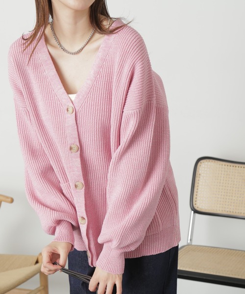 FREE'S MART（フリーズマート）の「◆［洗える］マシンウォッシャブエコルミドル丈カーディガン（カーディガン/ボレロ・レディース・ブラック/ピンク/ブルー/オフホワイト・FREE）」の19枚目の写真