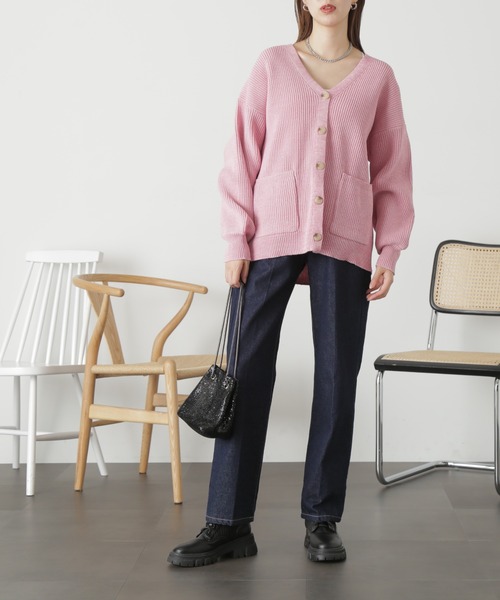 FREE'S MART（フリーズマート）の「◆［洗える］マシンウォッシャブエコルミドル丈カーディガン（カーディガン/ボレロ・レディース・ブラック/ピンク/ブルー/オフホワイト・FREE）」の20枚目の写真