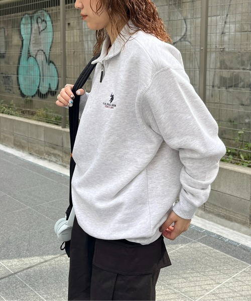 U.S. POLO ASSN.(ユーエスポロアッスン)の「1ポイント刺繍裏起毛ハーフジップ(スウェット・メンズ・グリーン/グレー/ブラック/ネイビー/アイボリー・LARGE/X-LARGE/MEDIUM)」の14枚目の写真