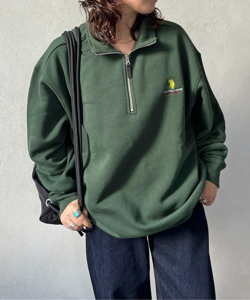 U.S. POLO ASSN.(ユーエスポロアッスン)の「1ポイント刺繍裏起毛ハーフジップ(スウェット・メンズ・グリーン/グレー/ブラック/ネイビー/アイボリー・LARGE/X-LARGE/MEDIUM)」の15枚目の写真