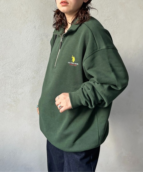 U.S. POLO ASSN.(ユーエスポロアッスン)の「1ポイント刺繍裏起毛ハーフジップ(スウェット・メンズ・グリーン/グレー/ブラック/ネイビー/アイボリー・LARGE/X-LARGE/MEDIUM)」の16枚目の写真