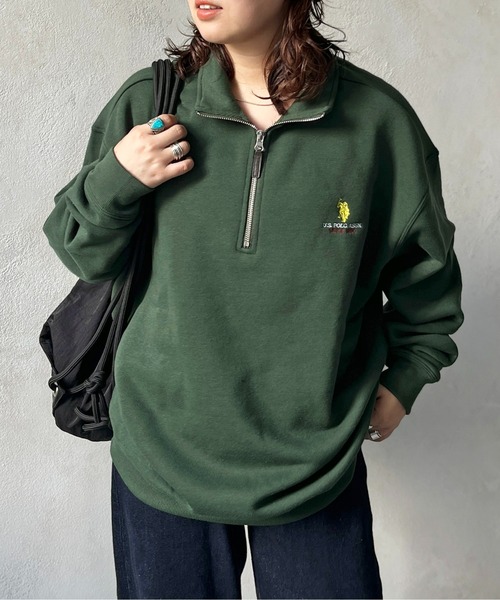 U.S. POLO ASSN.(ユーエスポロアッスン)の「1ポイント刺繍裏起毛ハーフジップ(スウェット・メンズ・グリーン/グレー/ブラック/ネイビー/アイボリー・LARGE/X-LARGE/MEDIUM)」の18枚目の写真