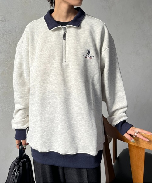 U.S. POLO ASSN.(ユーエスポロアッスン)の「1ポイント刺繍裏起毛ハーフジップ(スウェット・メンズ・グリーン/グレー/ブラック/ネイビー/アイボリー・LARGE/X-LARGE/MEDIUM)」の21枚目の写真