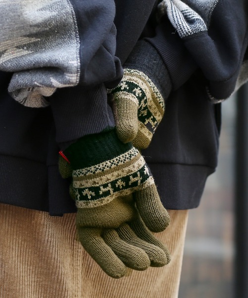 チチカカ（チチカカ）の「アニマルボーダー手袋（手袋・レディース・ベージュ/ブラック/グレー・FREE）」の2枚目の写真