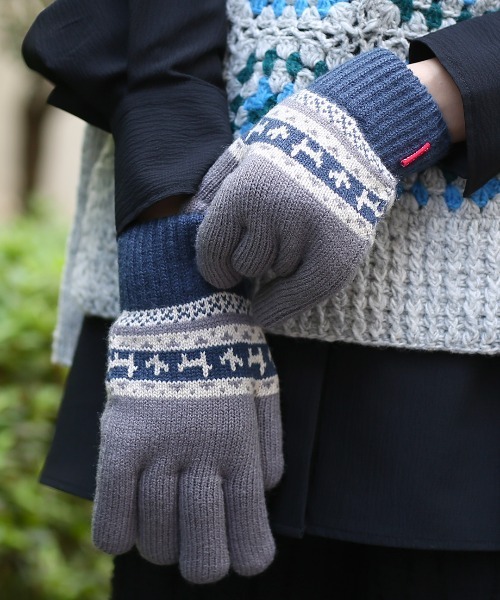 チチカカ（チチカカ）の「アニマルボーダー手袋（手袋・レディース・ベージュ/ブラック/グレー・FREE）」の5枚目の写真