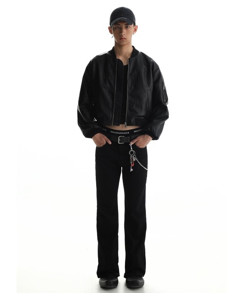 MASONPRINCE（メイソンプリンス）の「ショート丈 MA-1風 PUレザーJKT 