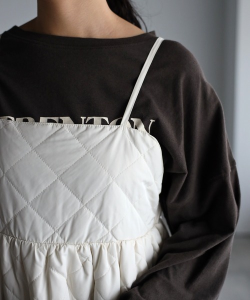 r.（アールドット）の「ダイヤキルト キャミワンピース（ジャンパースカート・レディース・ダークカーキ/カーキ/アイボリー/ブラック・FREE）」の15枚目の写真